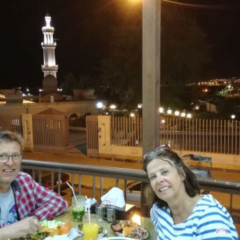 Etentje in Aqaba met uitzicht op Israel