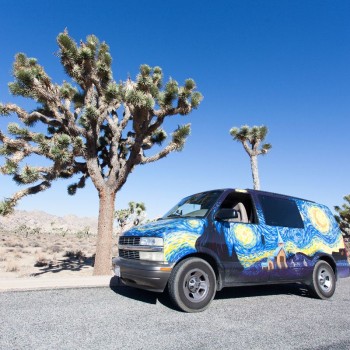 Ons busje in Joshua Tree