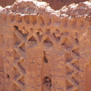 detail van een toren, Ait Ben Haddou