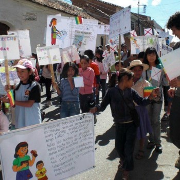 Protest kinderen in Sucre