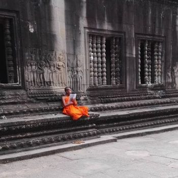 Monnik in Angkor wat