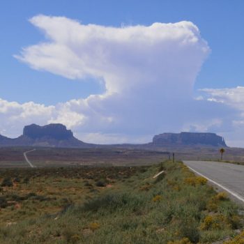 Uitzicht vanaf het punt bij de Mexican Hat.
