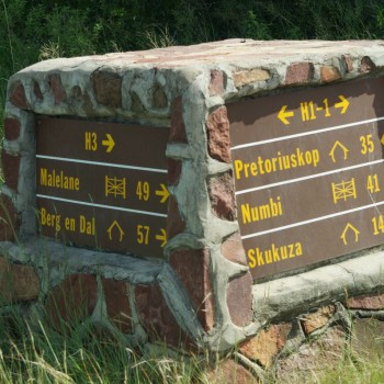 De routes staan aangegeven in Kruger