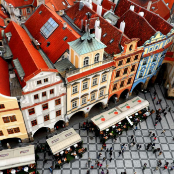 Gekleurde huisjes in Praag