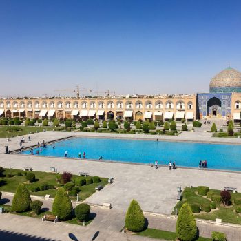Het grote plein in Isfahan, heb daar verschillende mooie avonden en dagen doorgebracht