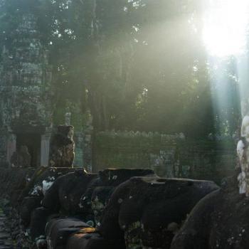 Angkor wat in de vroege ochtend
