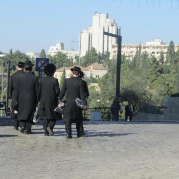 Jerusalem - Orthodoxe Joden bij Jaffa Gate