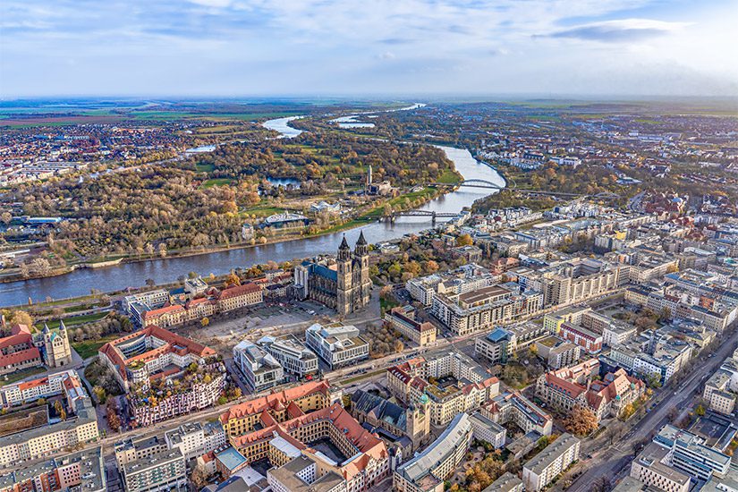 Luchtfoto van Maagdenburg