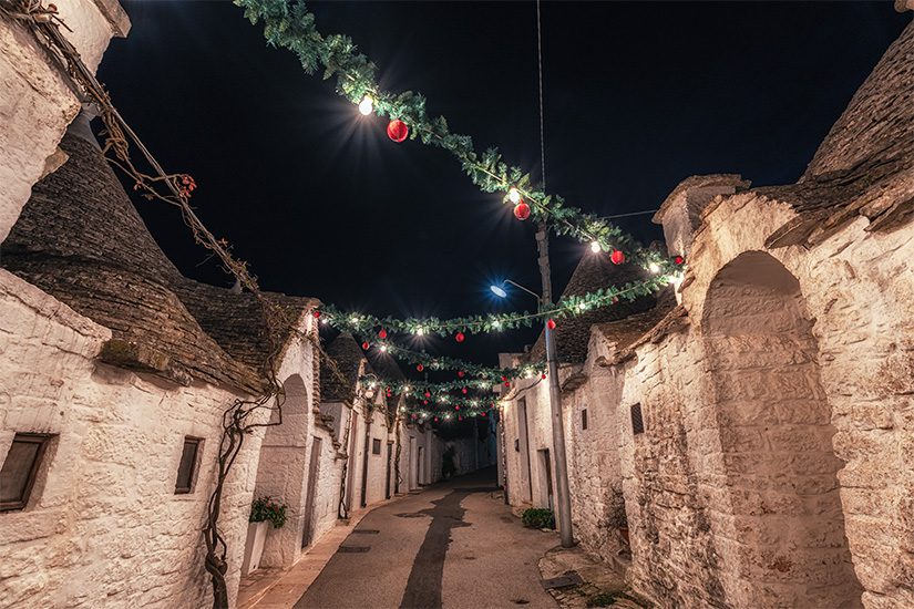 Alberobello in kerstsfeer
